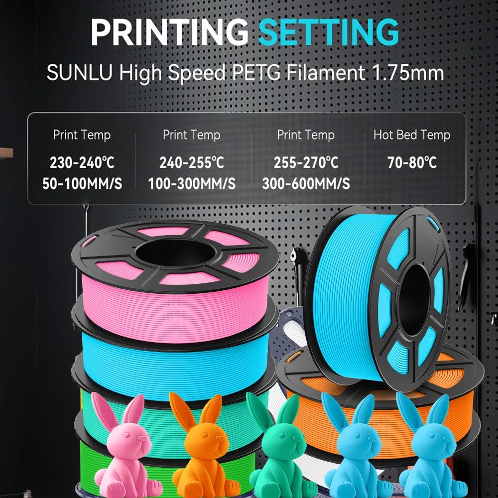 JAYO Высокоскоростная матовая нить PLAHS Matte PETG 3D Filament 1,75 мм 600 ммс Диапазон печати Высокопроизводительная скоростная нить PETG для 3D-принтера (art.: 3920cdff794a1) - 3920cdff794a1