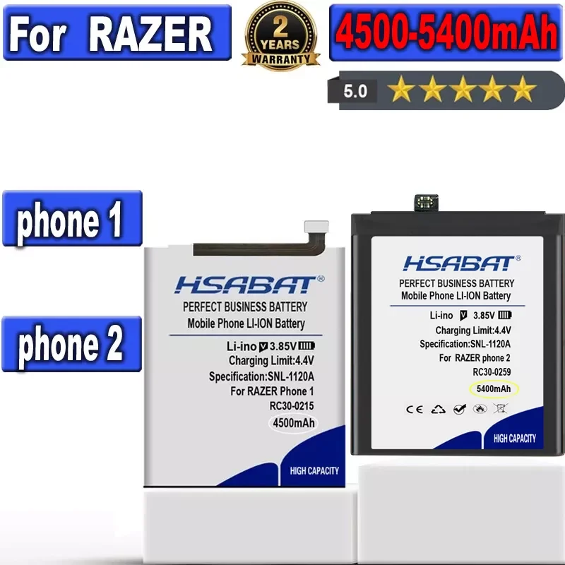 

2023NEW RC30-0215 RC30-0259 4500~5400mAh Battery for RAZER phone 1 / phone 2 Batteries