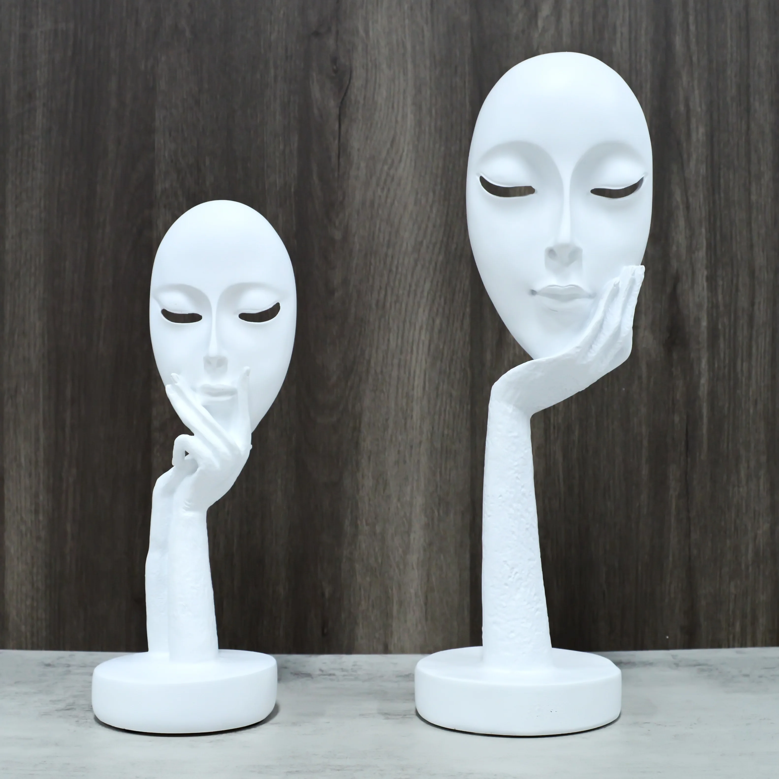 

Abstract Character Figurine Nordic Home Decor Lady Face Figures Miniatures Decoration Home Resin Knick-Knack Interior Decoration