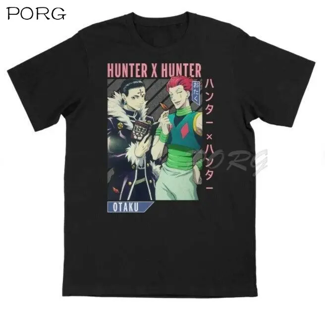 

Рубашка Hunter X Hunter, Винтажная Футболка Chrollo Lucilfer Vs Hisoka Morow, японская Мужская одежда, черная футболка, Мужская Эстетическая одежда