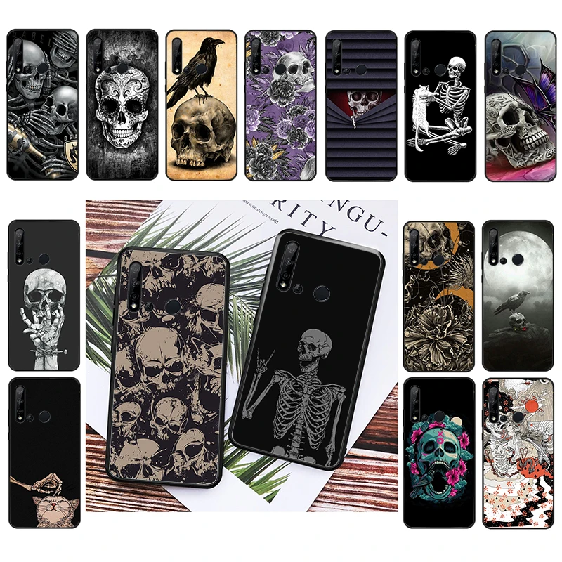 

Skull Bones Phone Case For Huawei P50 Pro P30 P40 Lite P40Pro P20 lite P10 Plus Mate 20 Pro Mate20 X