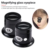 portable 5x 10x monocular magnifier loupe lens jeweler watch magnifier tool eye magnifier len repair kit tool