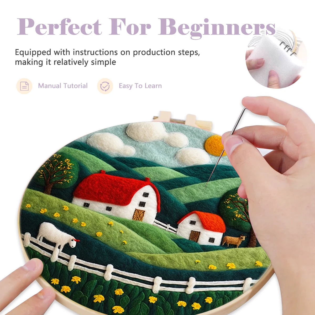 SDOYUNO комплекты валяния для начинающих животных рамка вышивки товары рукоделия