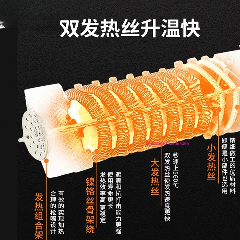 Пистолет горячего воздуха Промышленный термоцифровой дисплей Регулировка