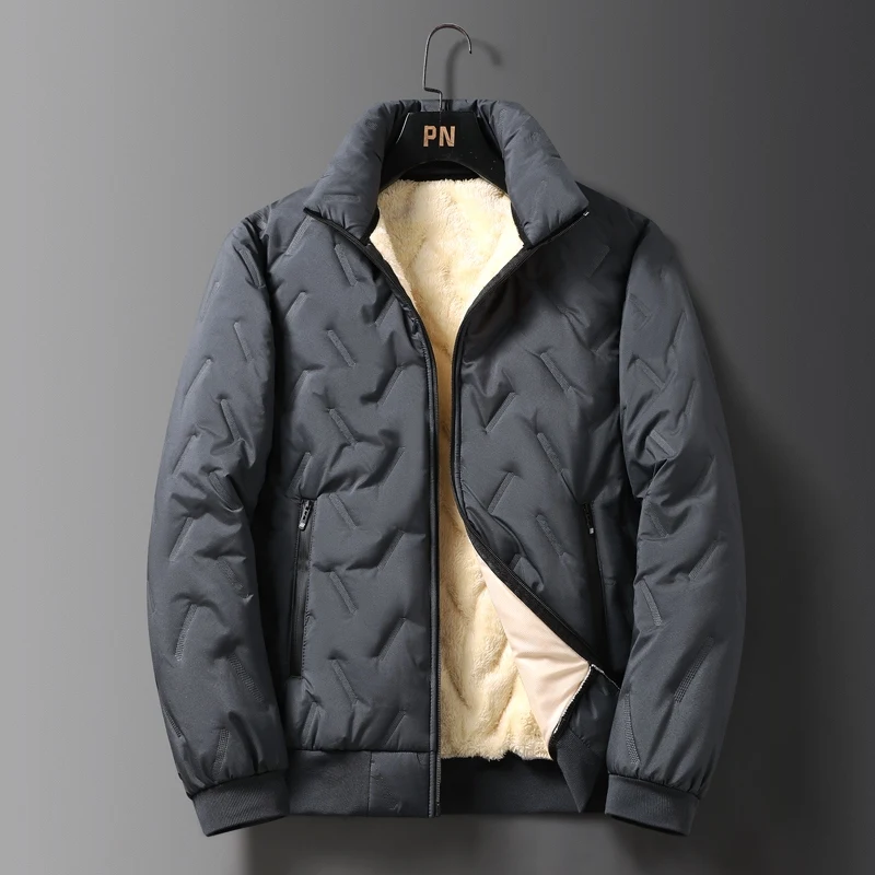   남성용 양털 따뜻한 두꺼운 재킷, 방수 조깅 캐주얼 코트, 루즈 그레이 파크 재킷, 2023 가을 겨울 