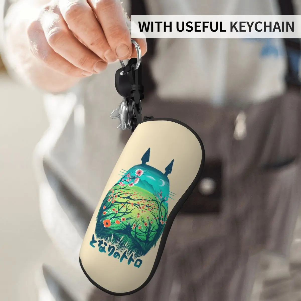 

Totoro Vertical Glasses Case He Is My Neighbor Convenient Travel Sunglasses Pouch Male Female Zipped Eyewear Accessory