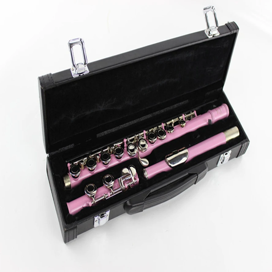 Wind instrument color flute 16 hole closed hole C flute pink B tail E key nickel silver flute Multi-color optional enlarge