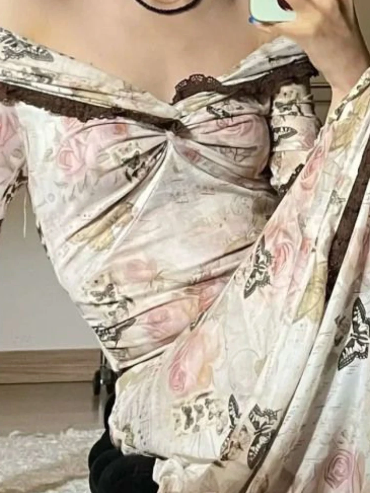 Женское платье с рукавами-бабочками приталенное асимметричное в стиле Харадзюку