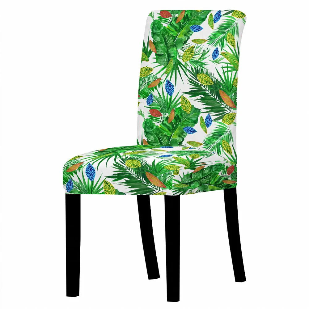 

Rustic Leafy Print Home Decor Chair Cover Removable Anti-dirty Dustproof Stretch Chair Cover Chairs for Bedroom Dining Chairs