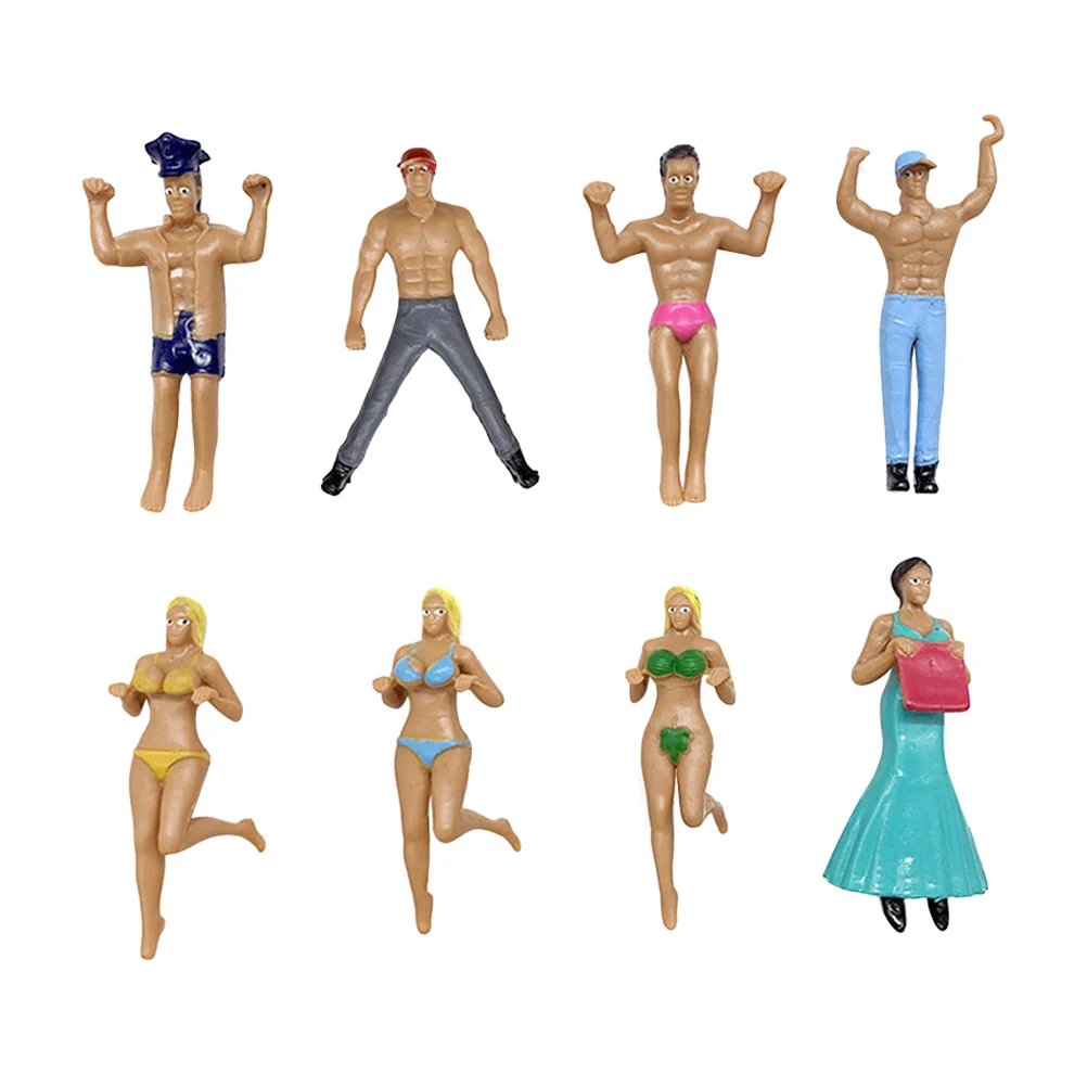 

8pcs Miniature Figurines Models Glass Marker Cup Edges Hangs on Cups