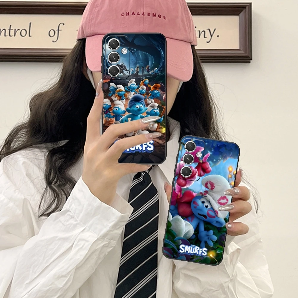 Smurfs Smurfette Smart Mobile Cell Phone Case for Samsung Galaxy S24 S23 S22 S21 S20 S10 S9 Plus FE Ultra Lite Black Cover Shell