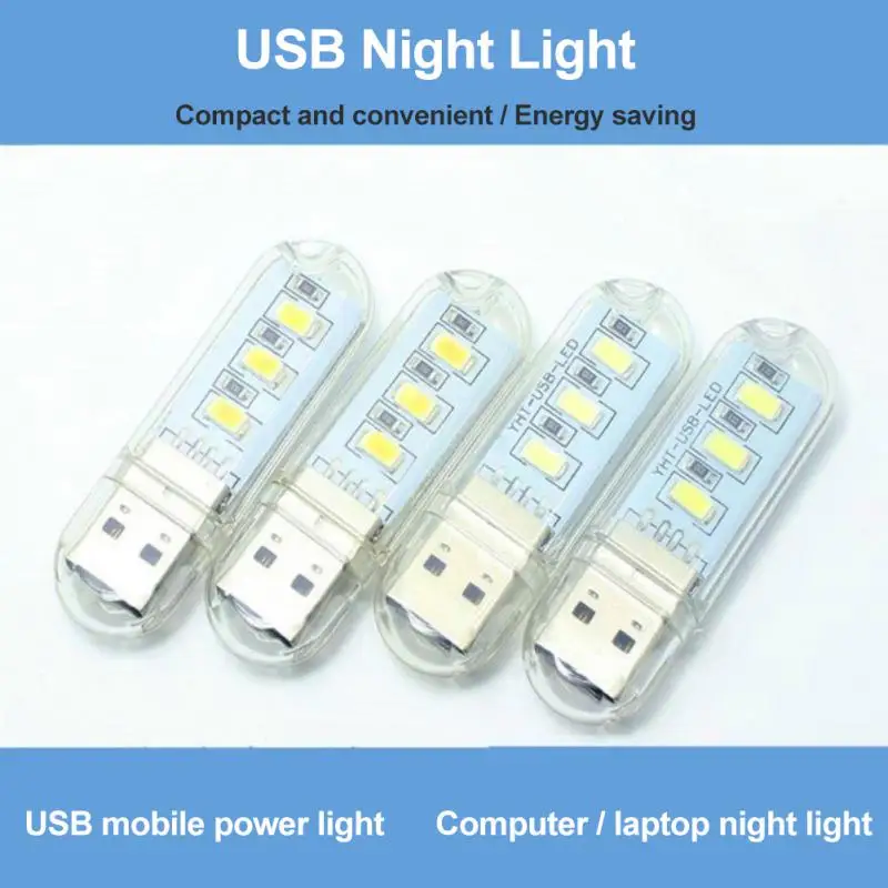 

Mini Mobile Power USB LED Lamp DC5V 3 LED 8 LED Camping Computer Portable Night USB Gadget Lighting For PC Laptop Book Light New