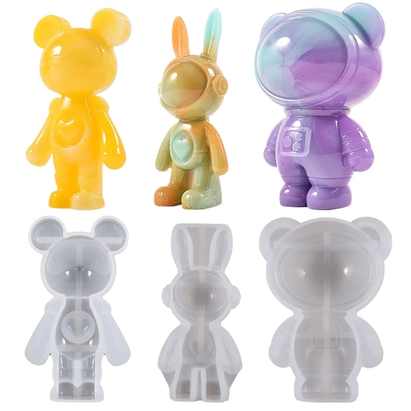 

3D Bear Silicone Mold Handmade Desktop Decoration Gypsum Ornaments Epoxy Resin Mould