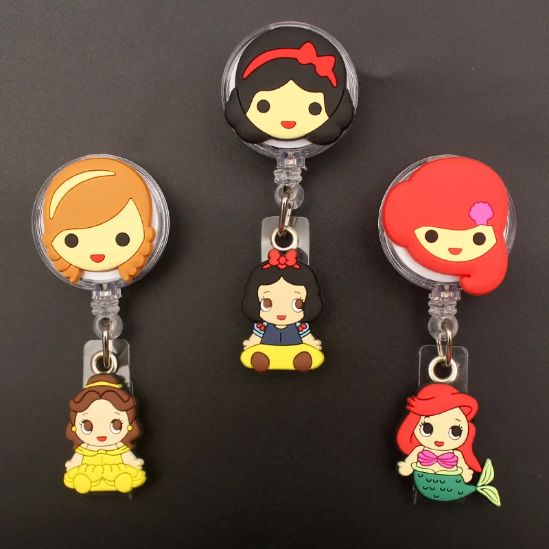 

New Style Cute Disney Princess Style Retractable Badge Reel Nurse Doctor Card Holder Office Hospital Name Card Supplies