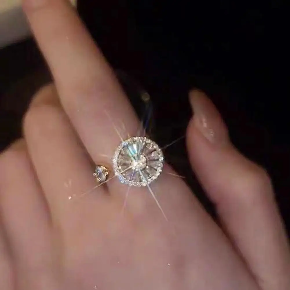 

Beautifully Fashion Ring Fadeless Sparkling Light Luxury Party Ring Geometric Finger Ring Anniversary Supply
