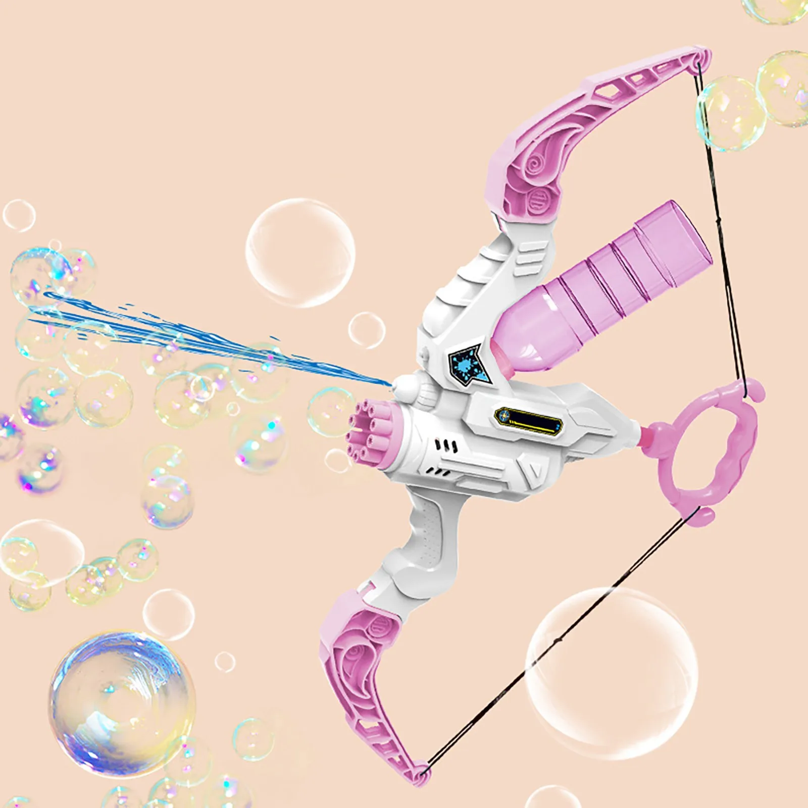 

Push for Toddlers 1-3 With Light Can Spray Wate Blow Bubbles Bow And Bubble Machine Bow And Water Gun Automatic Bubble Machine