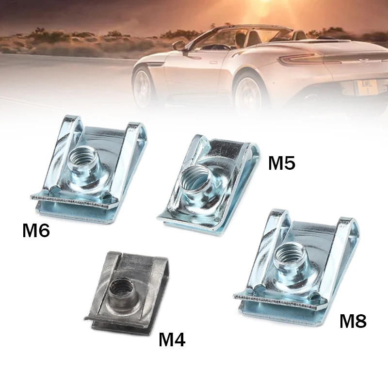 

10 шт. M4/M5/M6/M8 для мотоцикла автомобиля U-образные гайки скоростной зажим застежка набор в ассортименте 304 нержавеющая сталь U-образный зажим гайка для дымохода