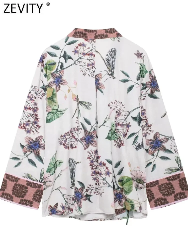 Zevity женское винтажное кимоно с крестом и v-образным вырезом в стиле пэчворк