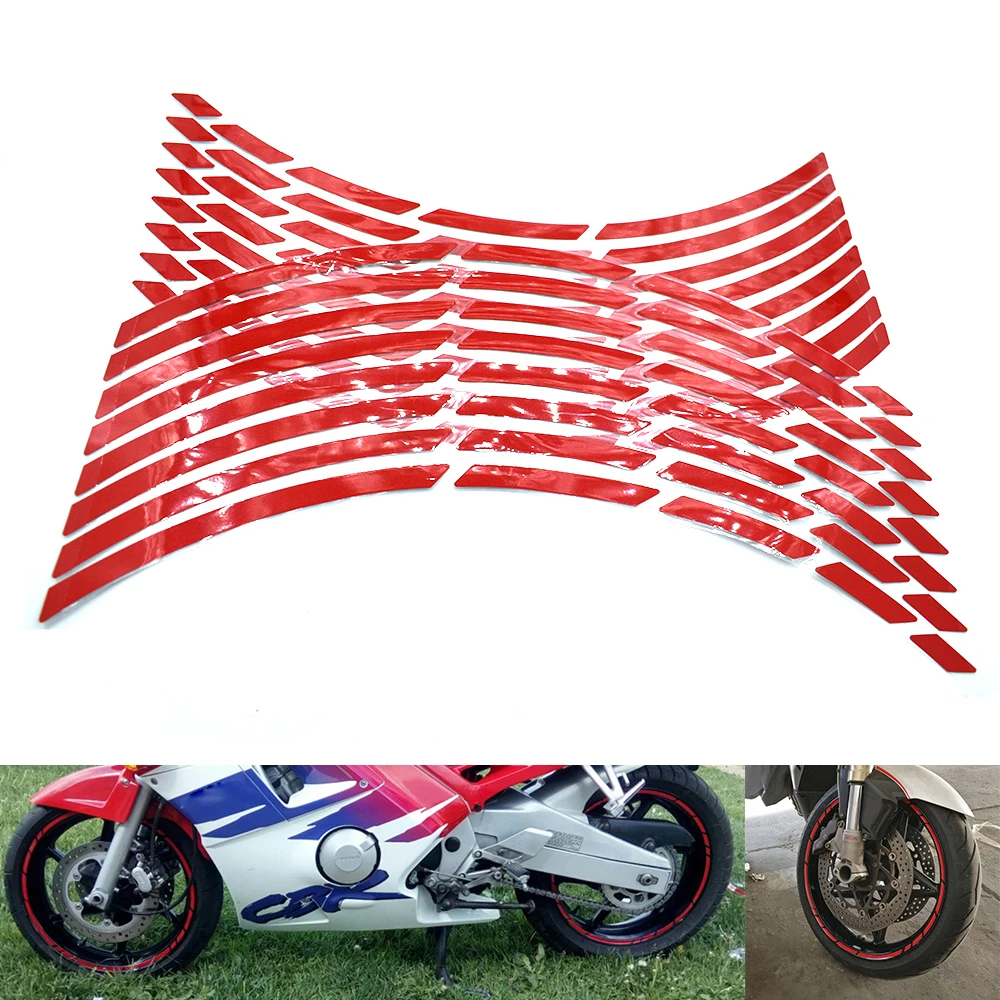 

Universal 17" 18" 19" car motorcycle tire sticker reflective strip tape decal For Kawasaki Z800 Z900 Z1000 Ninja 400 650 1000