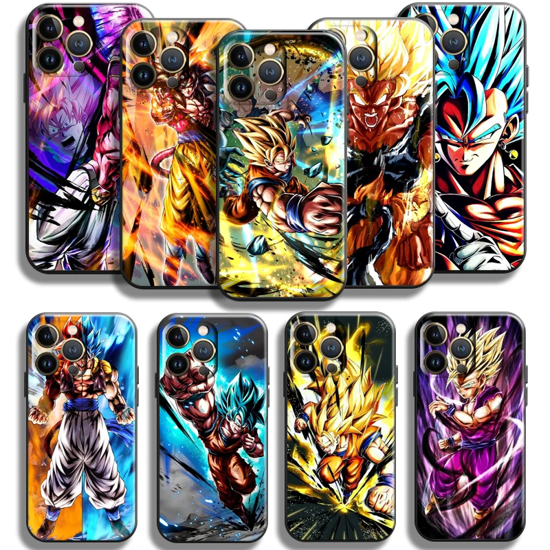 

Dragon Ball Goku For Apple iPhone 13 12 11 Pro Max Mini X XR XS Max SE 5 5s 6 6S 7 8 Plus Phone Case Liquid Silicon Soft Black