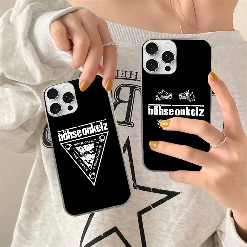 Фото Горячая новинка: Чехол для телефона Hot Rock Band B-Bohse Onkelzs для iPhone 17 Pro Max 16 15 14 13 12 11, серебристый, с эффектом водной ряби, защитный №5