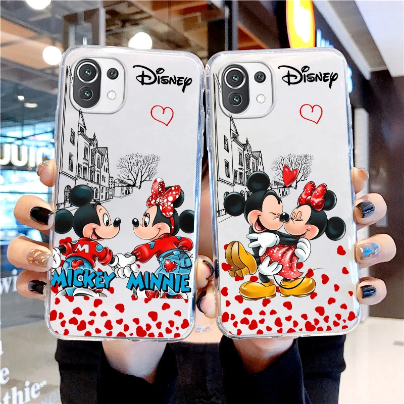 

Mickey&Minnie Mouse Love Transparent Phone Case For Xiaomi Mi 13 12T 12S 12X 12 11 11T 11i 10T 10 9 Pro Lite Ultra 5G