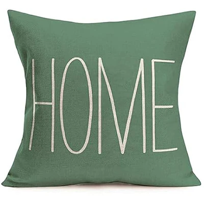 Льняная наволочка домашний зеленый геометрический волнистый дизайн стрелы