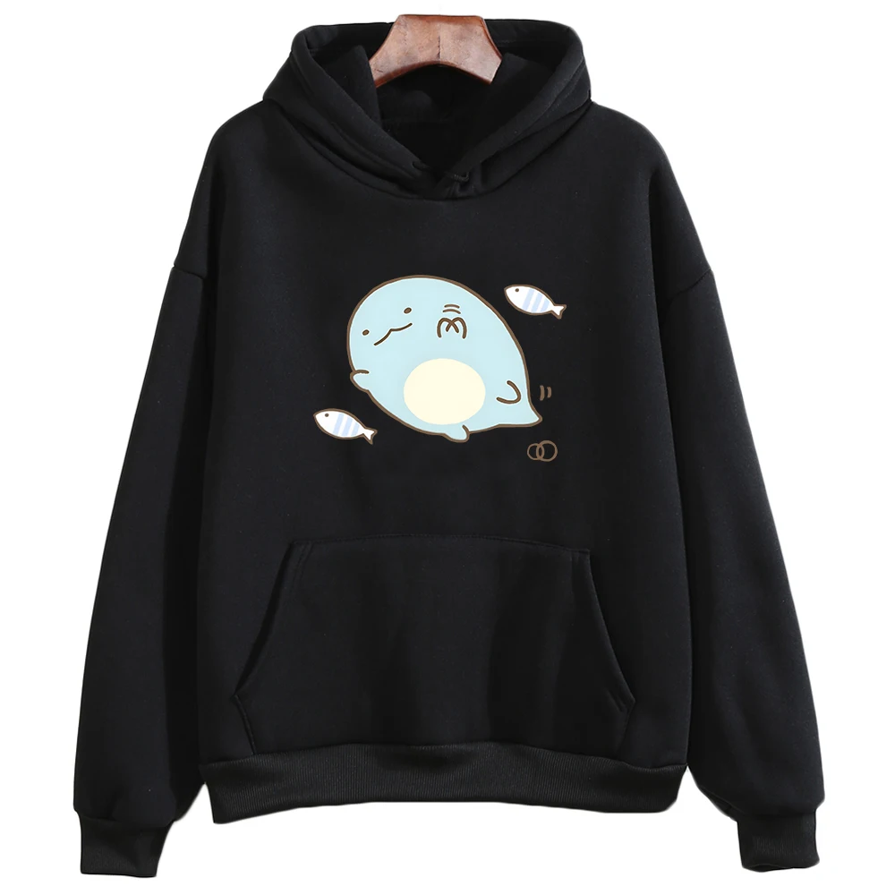 

Толстовки Sumikko Gurashi с принтом рыбок Для девочек, милые Мультяшные толстовки с графическим рисунком, Осенние милые пуловеры с капюшоном и длинным рукавом, толстовка