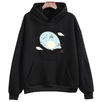 sumikko gurashi fish print hoodies for girls kawaii cartoon graphic sweatshirts autumn cute hooded long sleeve pullovers hoodie