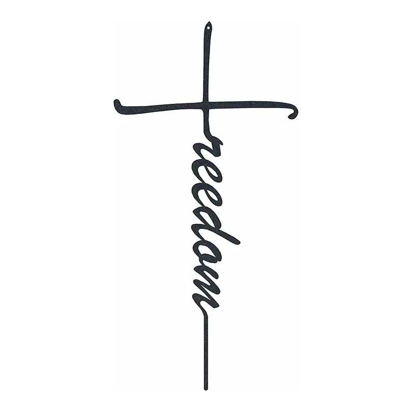 

Высококачественная металлическая Настенная картина-Freedom Cross - Metal Wall Art, домашний декор, Металлический Настенный декор-черный