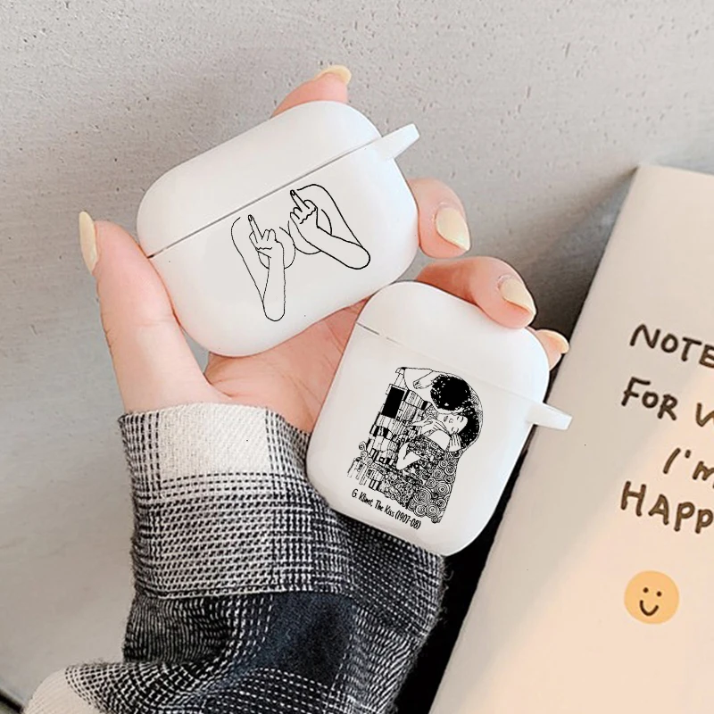 

Fashion Art painting sexy boobs art kissing Soft silicone TPU Case For AirPods Pro 1 2 3 White Wireless Bluetooth Earphone Cover