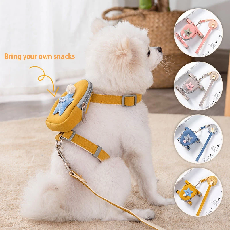 

Уличный рюкзак для домашних питомцев с ремешком для милой собаки, кошки, среднего и маленького размера, галстук для прогулок, бега, трениров...