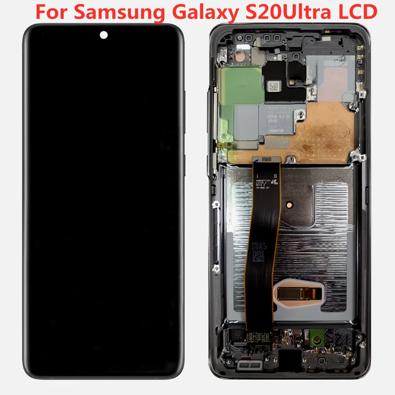 

Оригинальный ЖК-дисплей для Samsung Galaxy S20 Ultra G988 G988F G988B/DS S20Ultra с рамкой дисплей сенсорный экран дигитайзер с черными точками