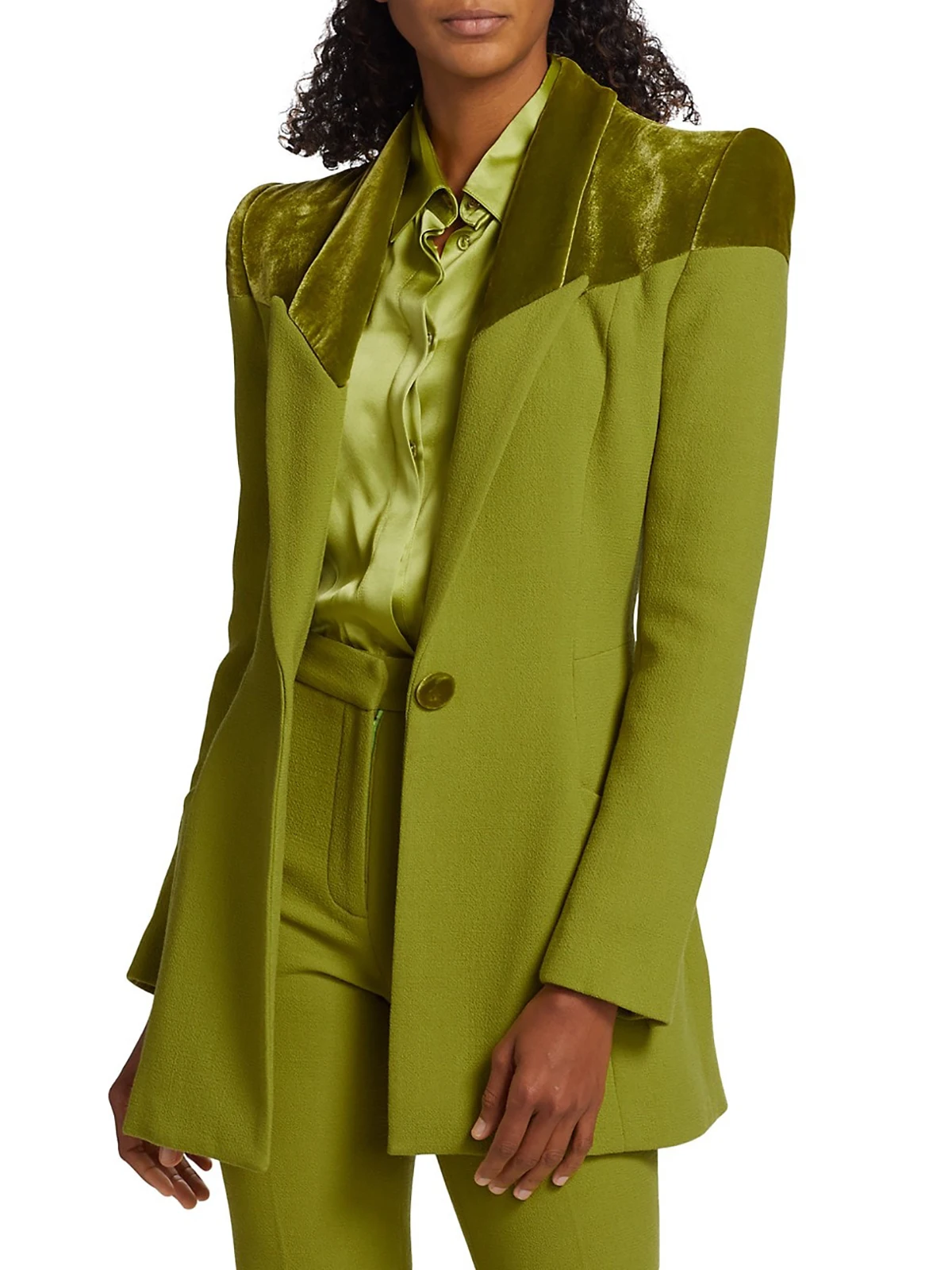 Fashion Colored Women's Business Casual Set Formal Evening Party Commuter Suit 2-piece Set（Jacket+pants）