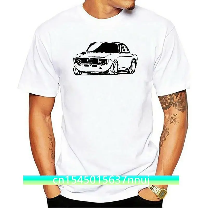 New Men's High Quality Tees Italy Car Romeo T Shirt Bertone GTV Race GT Retro Gift Dad Giulia Sprint 105 Tee O-Neck T-Sh