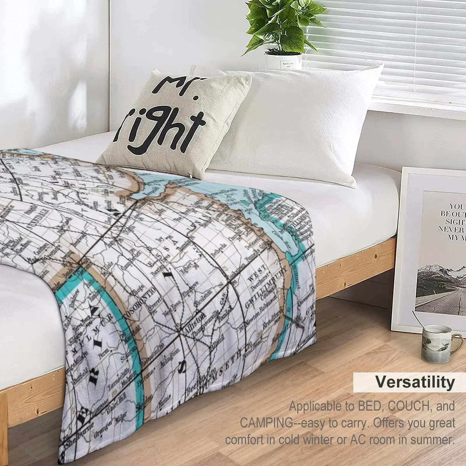 Карта округа Симкоэ Онтарио Канада пледы для декоративного дивана декоративные