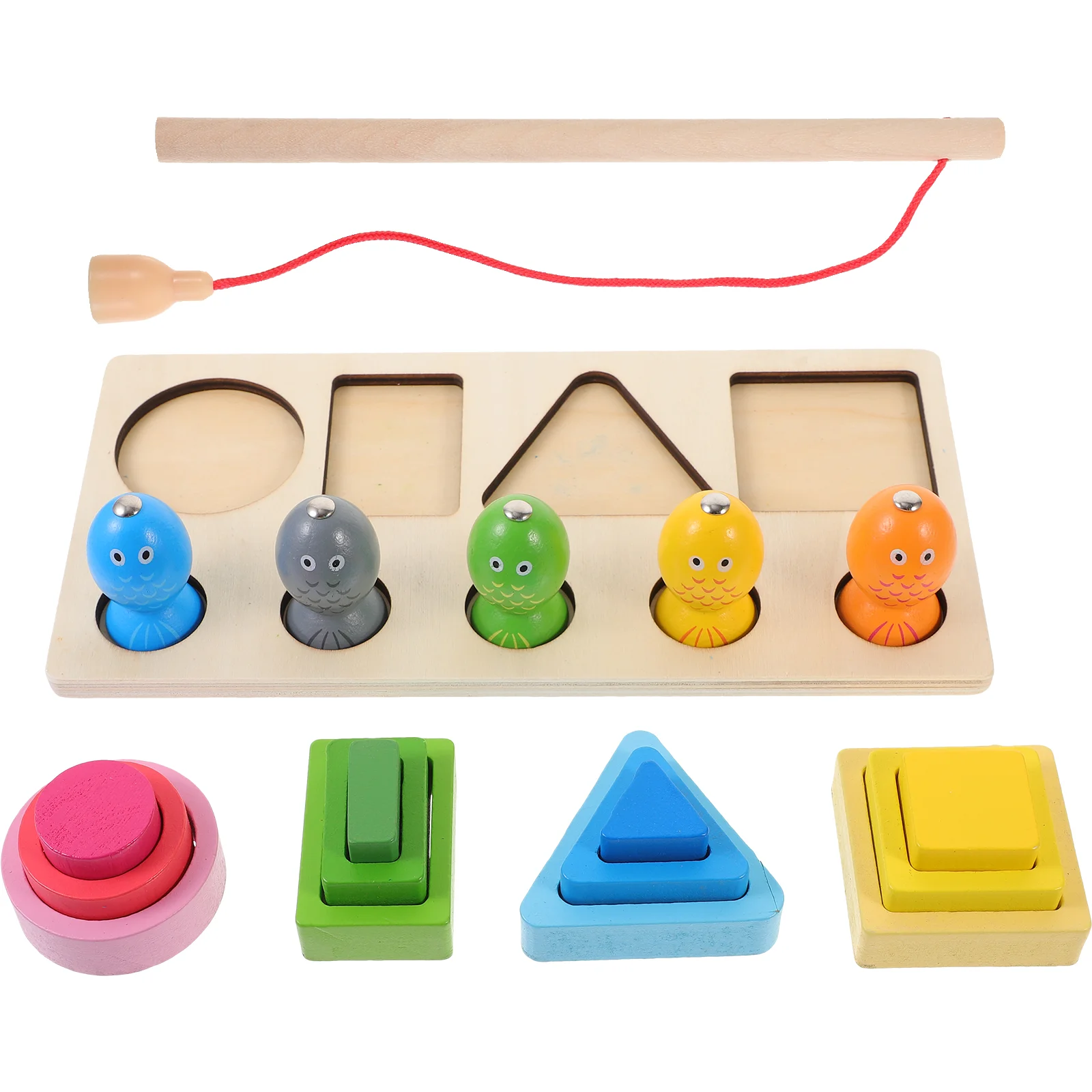 

Wooden Puzzle Brain Game Kids Toys Geometry Shape Sorting Blocks Children Stacking Toddler
