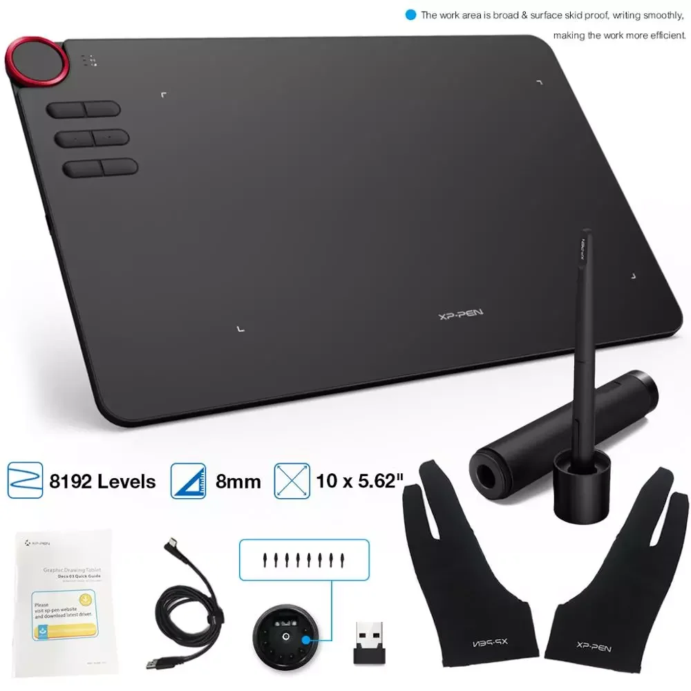 

NEW2023 2022. xp-pen Deco 03 Digital Graphics Drawing Tablet with 8192 levels Dial P05 Battery-free Stylus Windows 10/8/7 MAX 26