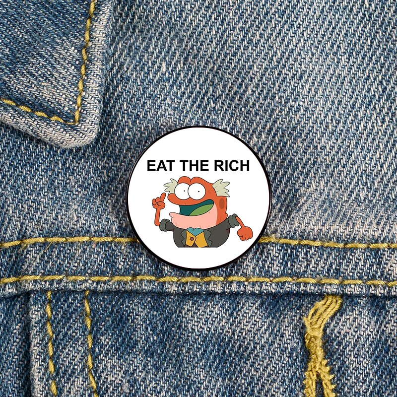 

Hop Pop Says Eat The Ri Pin Custom Funny vintage Brooches Shirt Lapel teacher Bag Cute Badge Cartoon pins for Lover Girl Friends