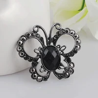cute butterfly brooches for women zinc alloy animal insect rhinestone trendy