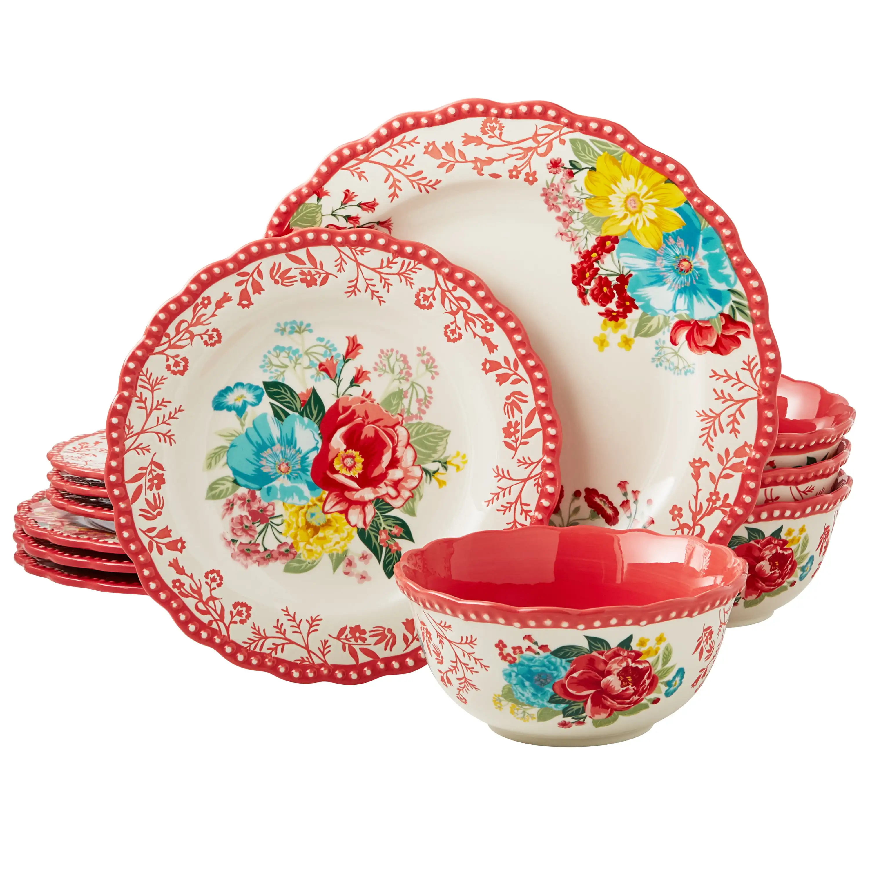 

Fancy Flourish Stoneware 12 Piece Set