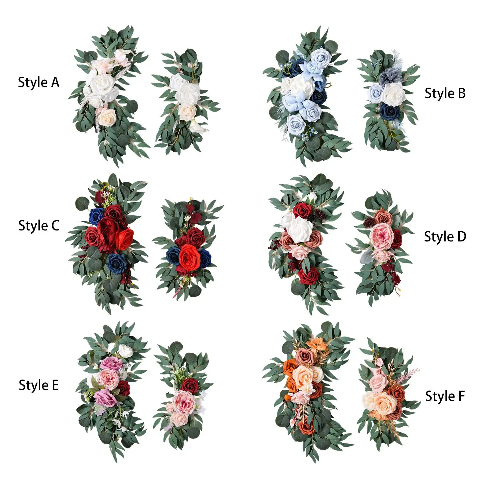 

Wedding Arch Rose Wreath Floral Swag Backdrop Green Leaves Hanging for Table