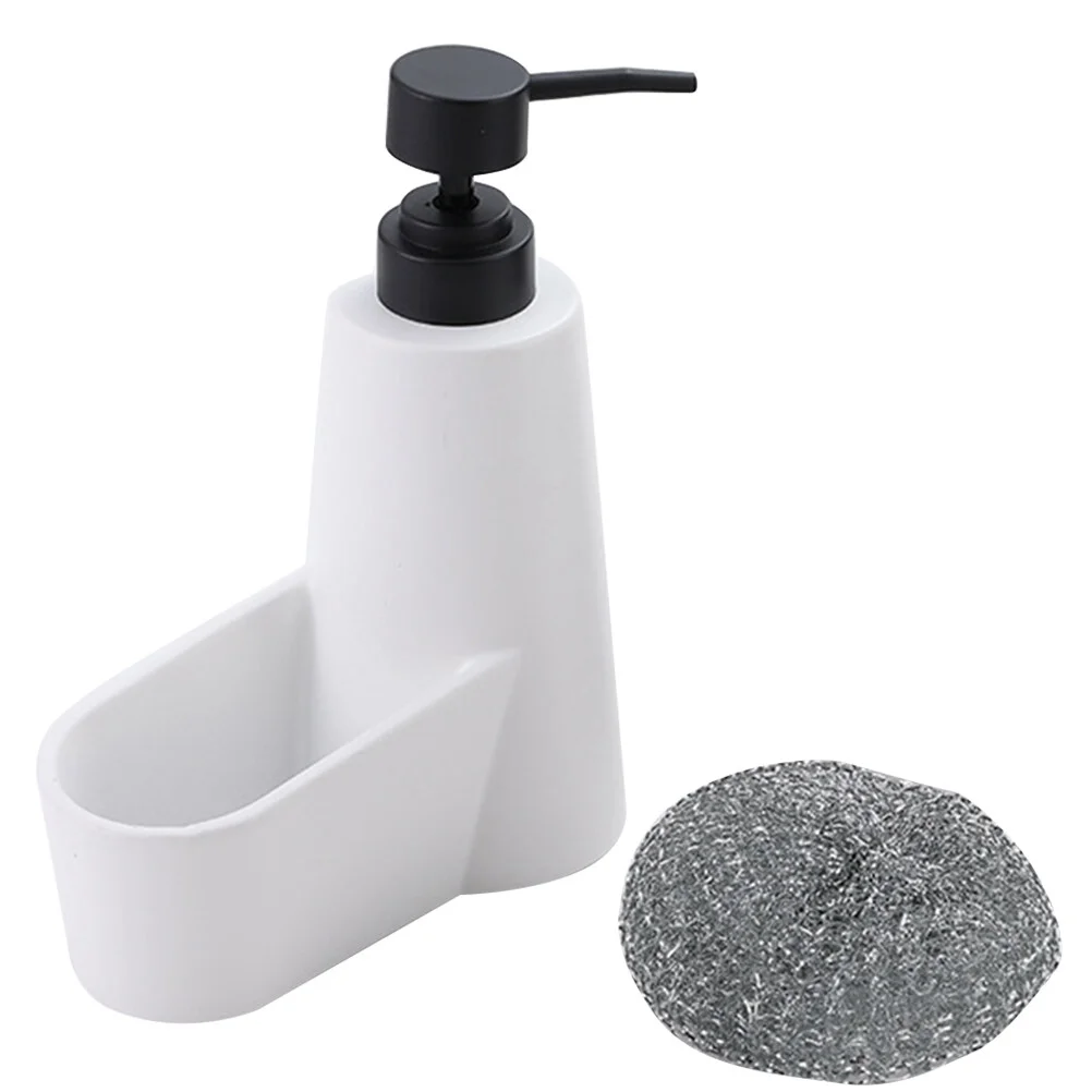 

Liquid Hand Soap Dispenser Accessories Kitchen Dish Sink Caddy Sponge Holder Handwashing Fluid White Abs