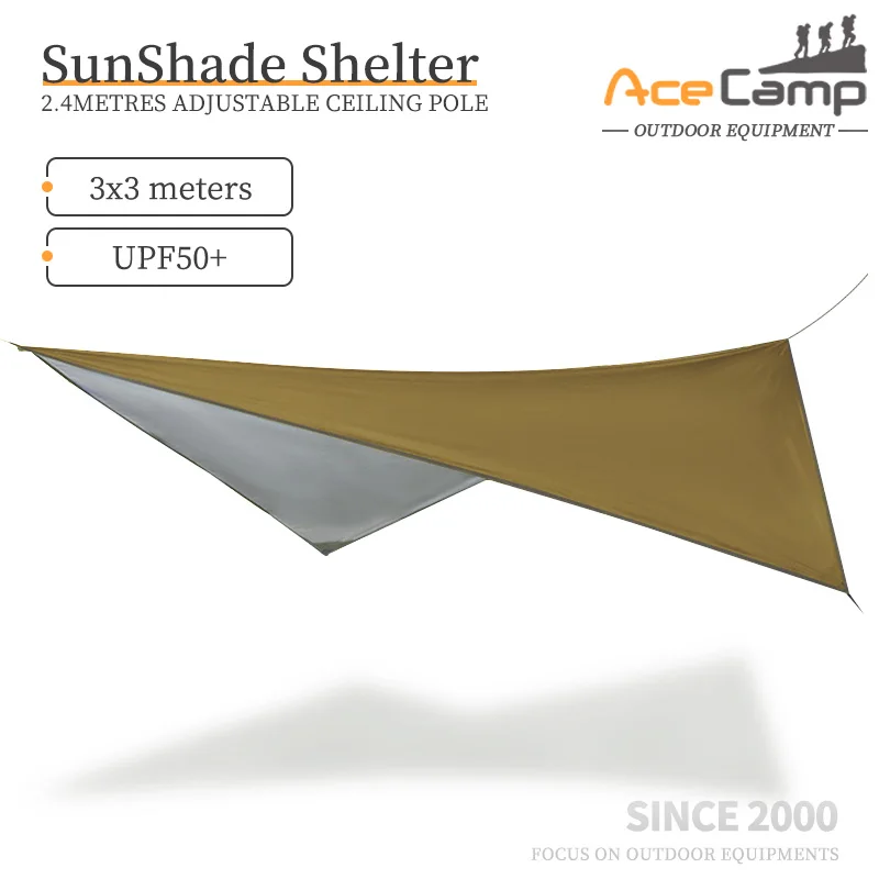 

AceCamp Sunshade for Camping, Water-Proof Emergency Shelter, Outdoor Tent Camping, Hiking Equipments, Beach Garden SunShade