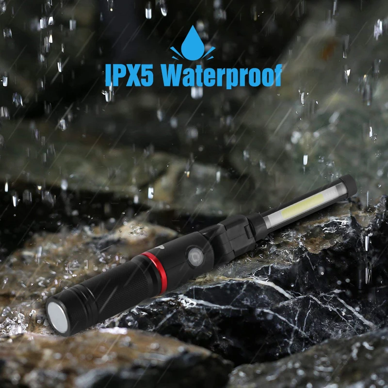 

270°rotate Magnetic Lamps Work Base For Light Waterproof Flashlight Modes Work Rechargeable 4 Foldable Outdoor With