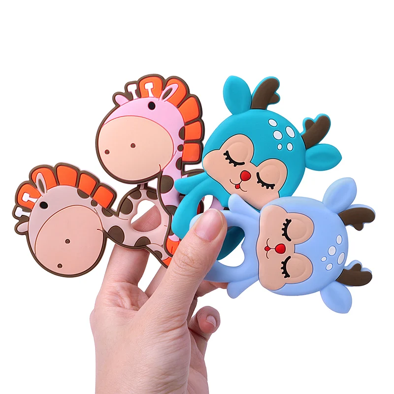 

TYRY.HU 5PC Baby Animal Silicone Teethers Elephant Owl Giraffe Baby Teething Product Accessories For Pacifier Chains BPA Free