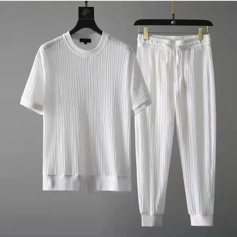 (Рубашка + брюки) Новое поступление лета 2022 Мужская модная классическая рубашка