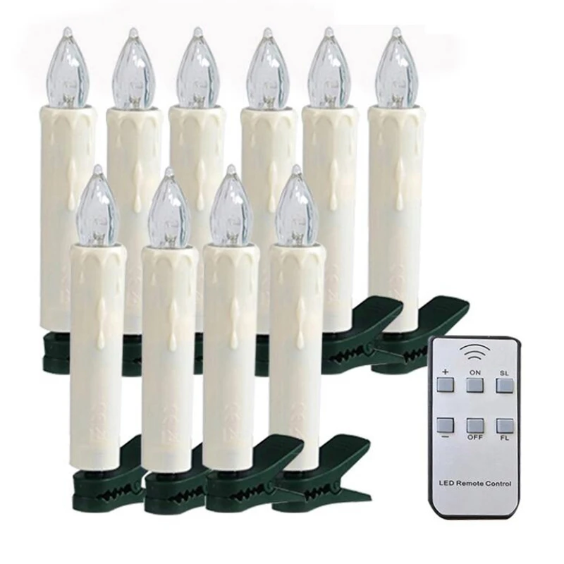 

New Years LED Candles Flameless Remote Taper Candles Led Tea Light For Home Dinner Party Christmas Tree Decoration Lamp
