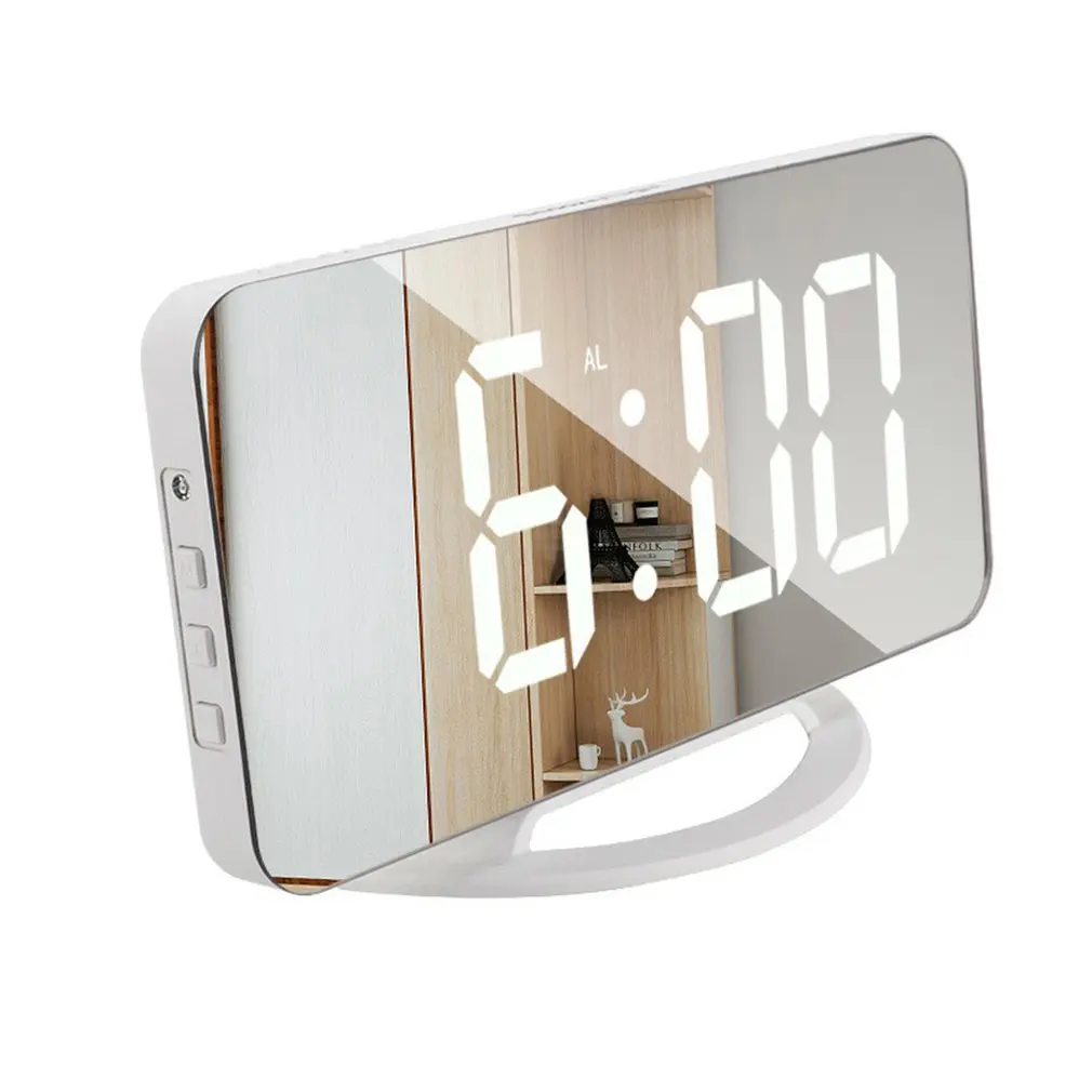 

Electronic Alarm Clock LED Mirror Clock Table Clock Makeup Mirror Automatic Photosensitive Multifunctional Alarm Clock