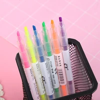 highlighter pen 6pcs set double headed 12 colors marker pen highlighter pen office school stationery supplies
